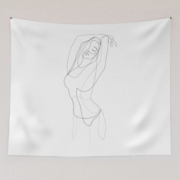 Item preview, MV - single line woman's figure drawing designed and sold by addillum.