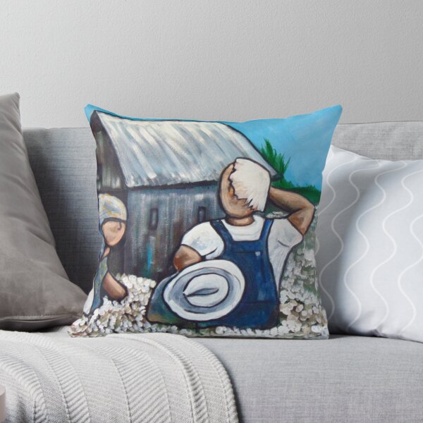 Cotton Pickers Throw Pillow