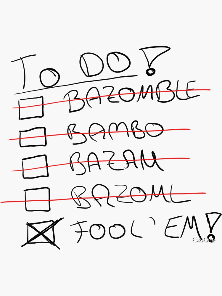 "Bamboozle" Sticker by ExoOne Redbubble