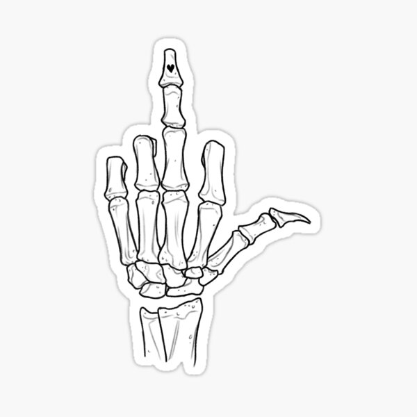 middle finger black and white drawing