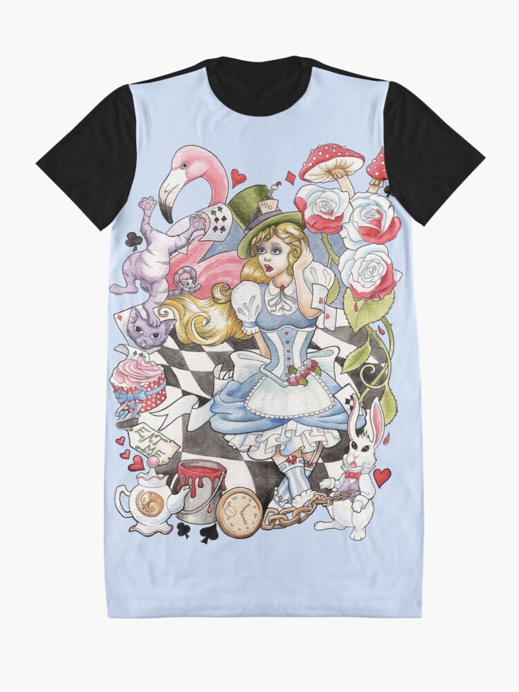 Alternate view of Alice In Wonderland Graphic T-Shirt Dress
