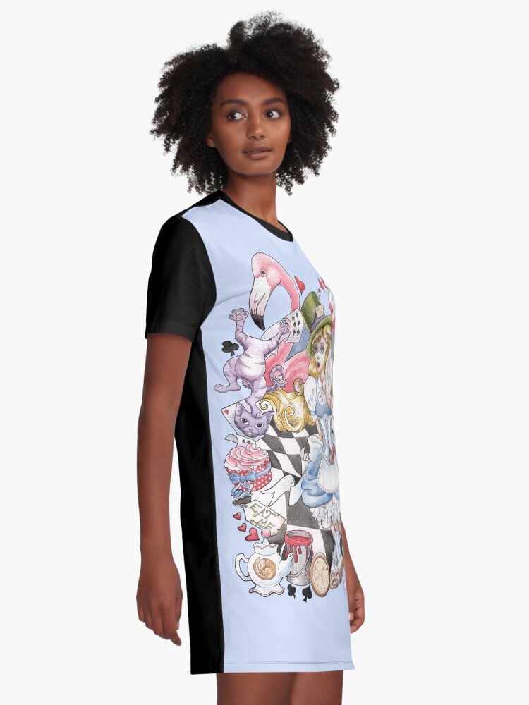 Alternate view of Alice In Wonderland Graphic T-Shirt Dress