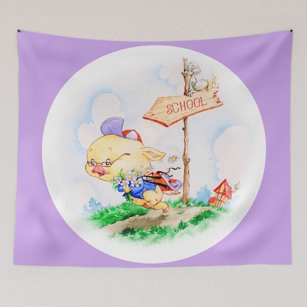 Item preview, CUTE FUNNY BABY PIG RUNNING TO SCHOOL, ADORABLE BABY ANIMALS designed and sold by ReignGFX.