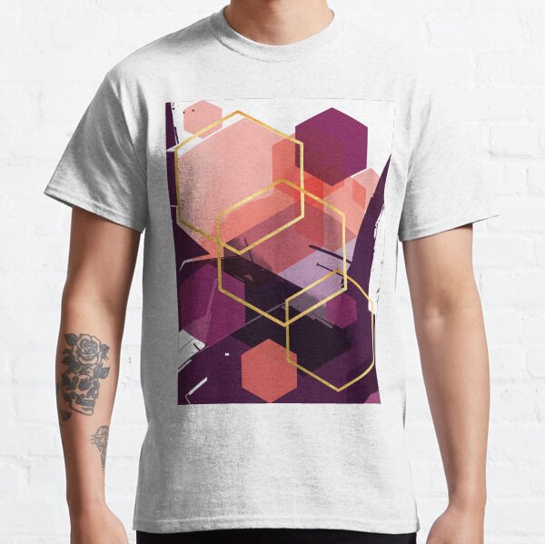 Abstract Landscape in Magenta, Coral and Plum Classic T-Shirt
