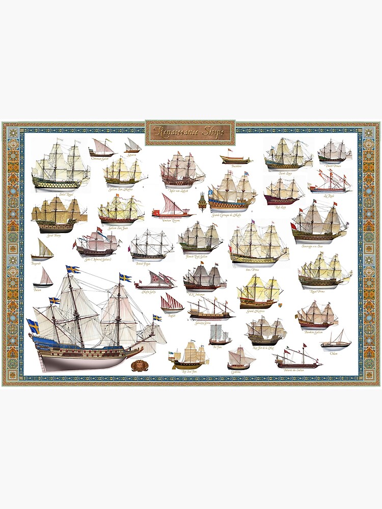 Poster Of Renaissance Ships Premium Matte Vertical Poster