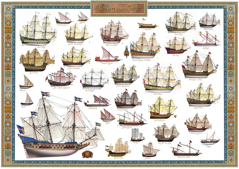 "Poster of Renaissance Ships" by TheCollectioner Redbubble