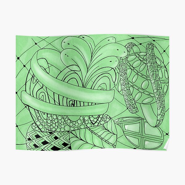 Zentangle plant Poster