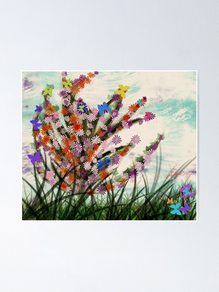 Alternate view of flowers Poster