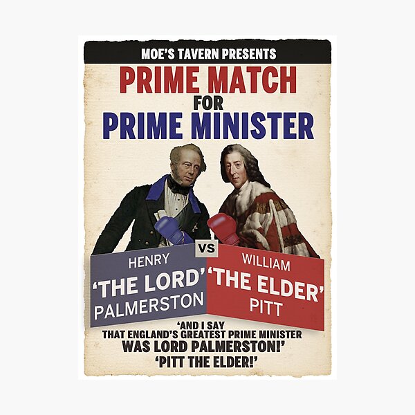 Item preview, Prime Match for Prime Minister - Lord Palmerston vs. Pitt the Elder designed and sold by TheDisorg.