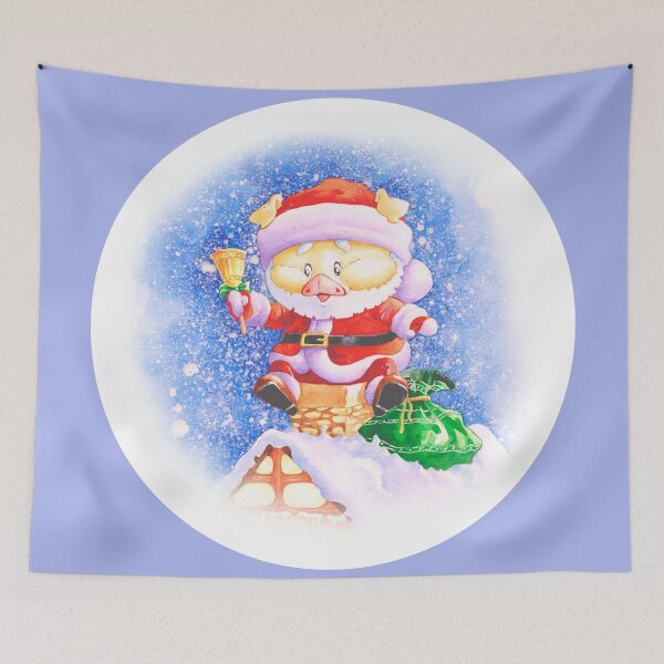 Item preview, CUTE FUNNY BABY PIG SANTA CLAUS, CHRISTMAS XMAS ADORABLE BABY ANIMALS designed and sold by ReignGFX.