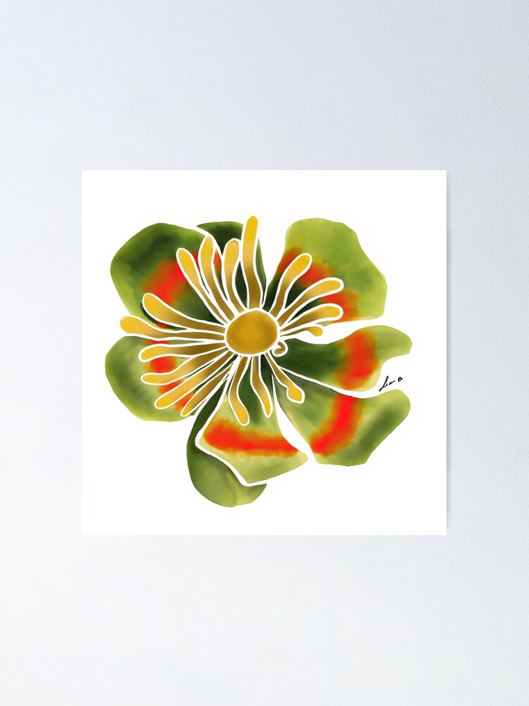 Alternate view of Fantasy Flower white Poster