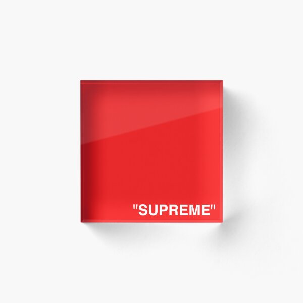 Supreme X Off-White LOGO WHITE / RED / BLACK Acrylic Block