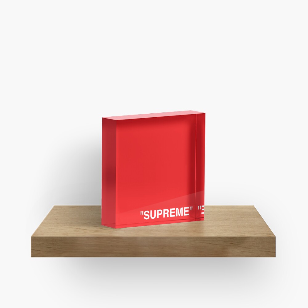 Supreme X Off-White LOGO WHITE / RED / BLACK Acrylic Block