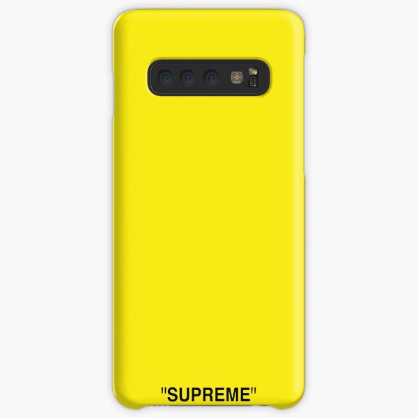 Supreme X Off-White LOGO BLACK / YELLOW / WHITE Coque rigide Samsung Galaxy