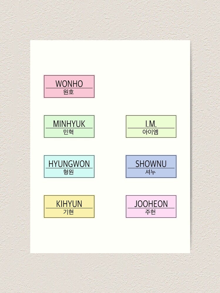 monsta x name sticker art print by alexabay redbubble