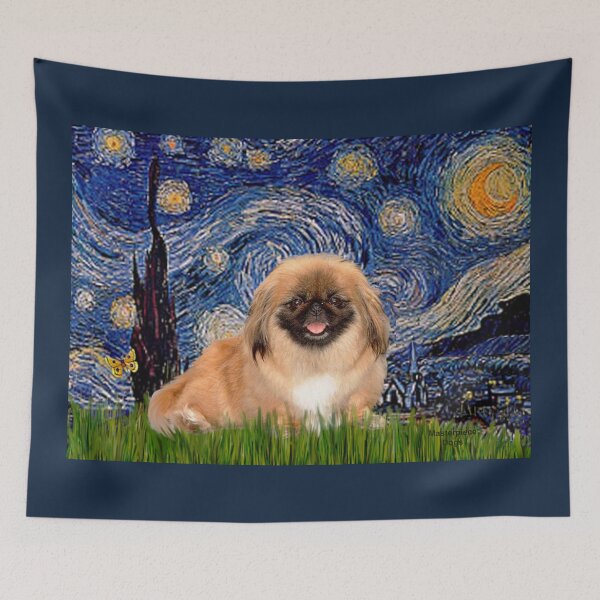 Item preview, Starry Night - Pekingese (auburn, black mask) designed and sold by JeanBFitzgerald.