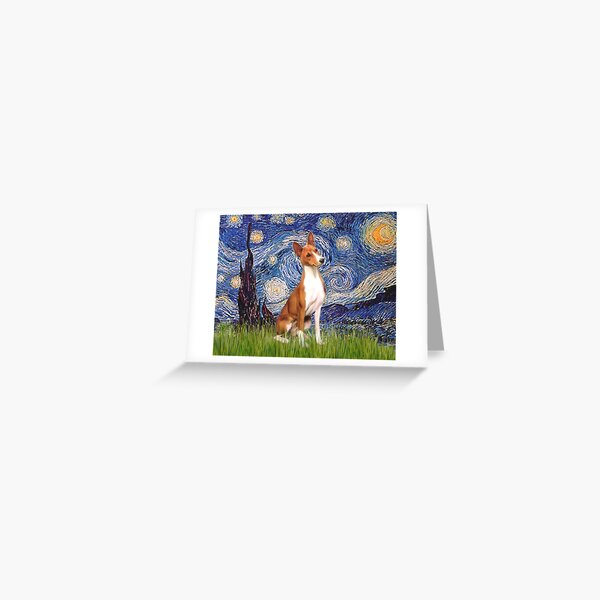 Starry Night - Basenji Greeting Card