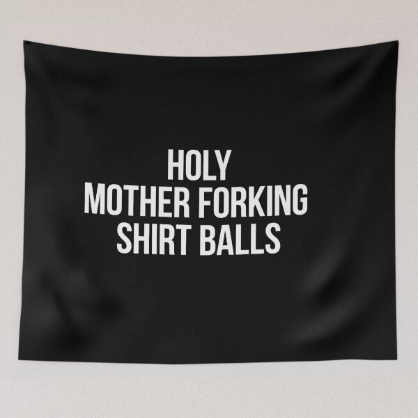 Item preview, Holy Mother Forking Shirt Balls - white block type designed and sold by VonBraun.