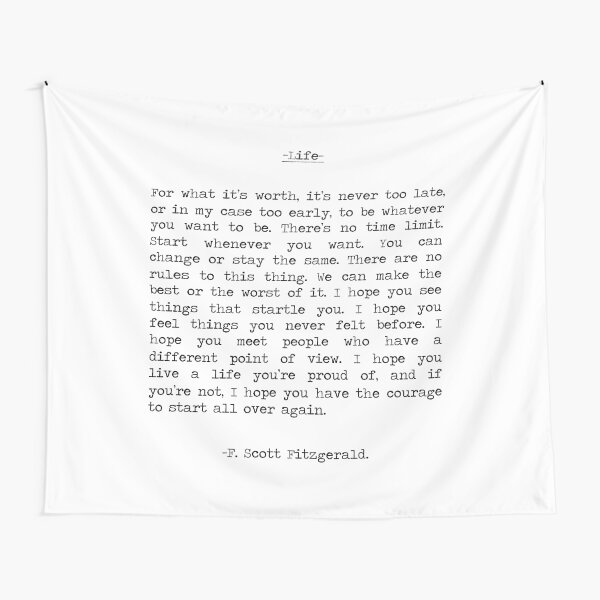 Life quote F. Scott Fitzgerald Tapestry