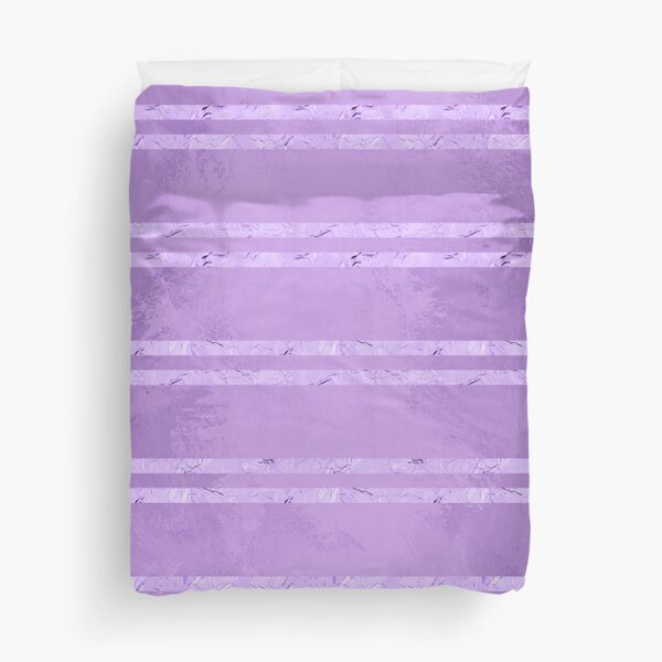 Purple Foil Stripes Duvet Cover