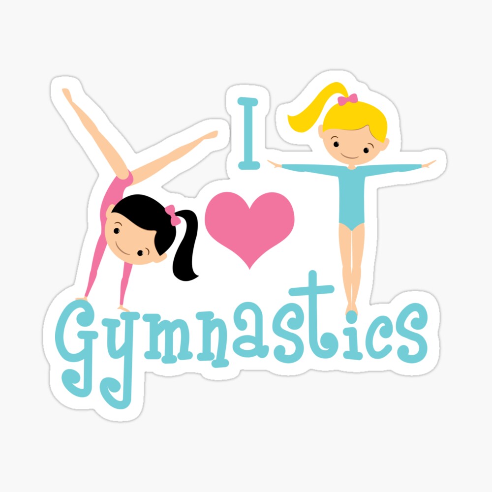 I Love Gymnastics Floral Print Childrens Hoodie 