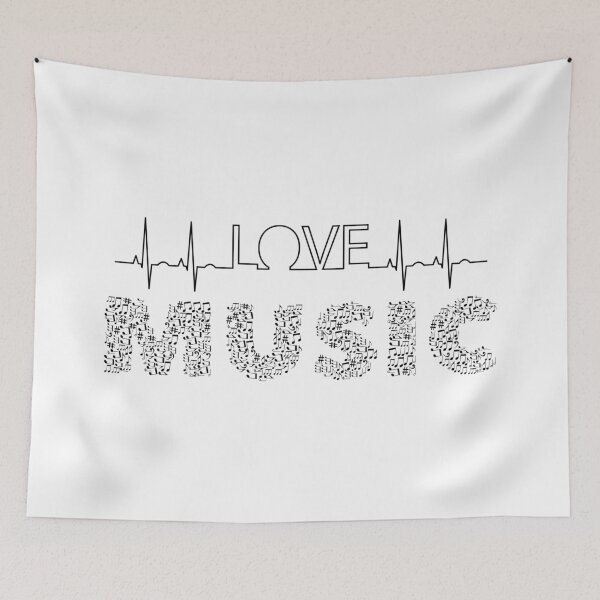 Item preview, Love Music Musical notes Heartbeat designed and sold by tribbledesign.