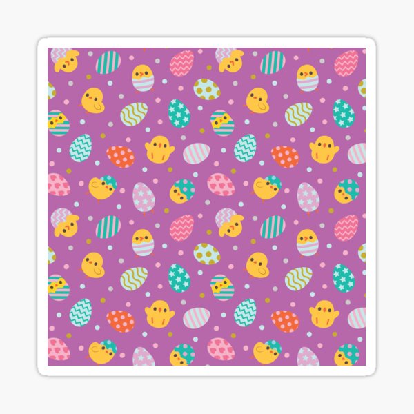 Baby Chicks and Easter Eggs Pattern Sticker