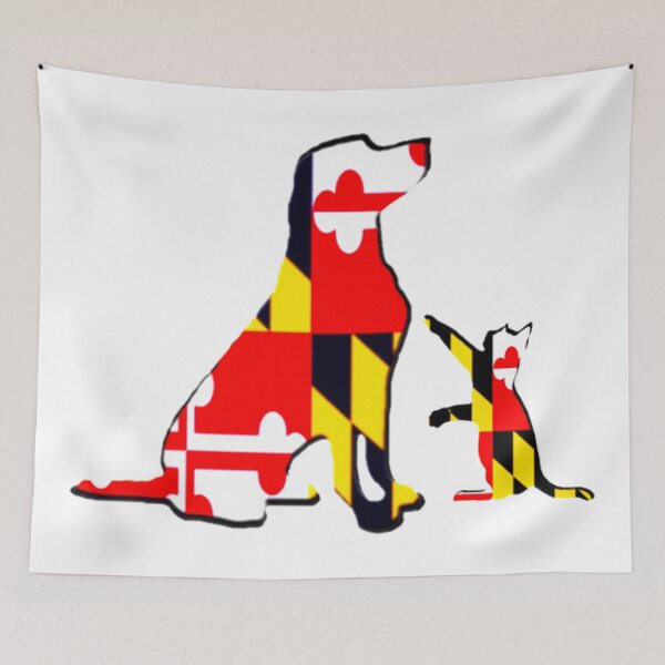 Item preview, Maryland Flag Dog And Cat Silhouette  designed and sold by Mark Jesus-Allen.