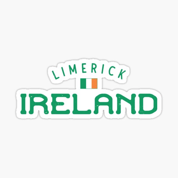 "Distressed Limerick Ireland With Irish Flag" Sticker for Sale by