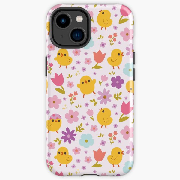 Baby Chicks Spring Florals Pattern iPhone Tough Case