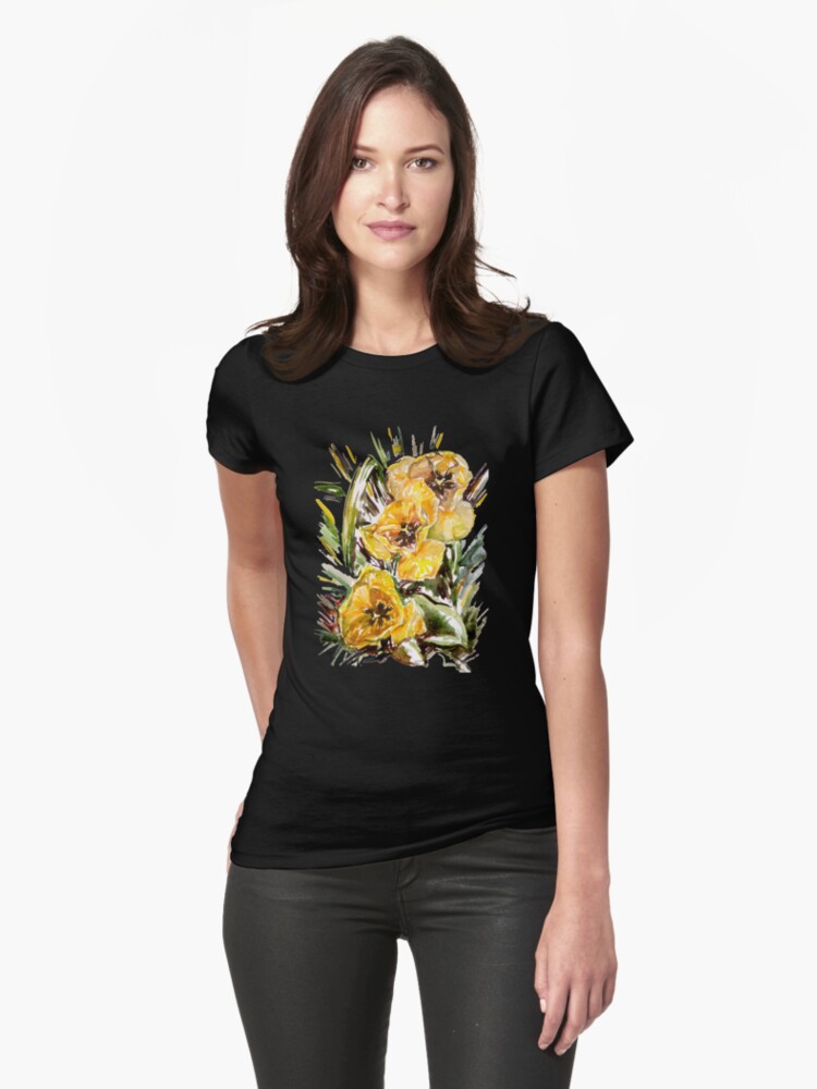 Thumbnail 1 of 3, Fitted T-Shirt, Tulips designed and sold by Anthropolog.