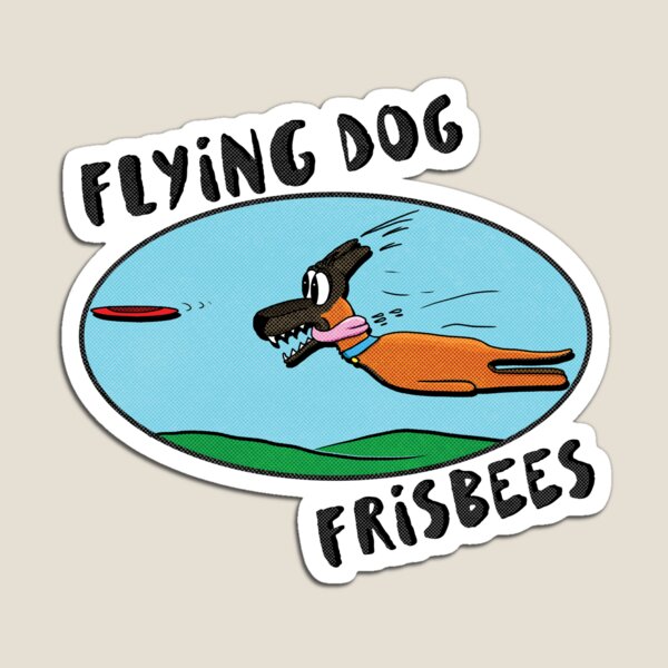 Flying Dog Frisbees Magnet
