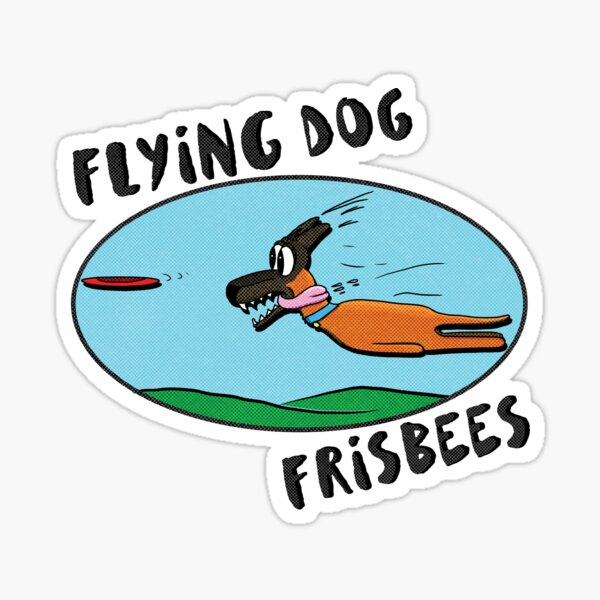 Flying Dog Frisbees Sticker