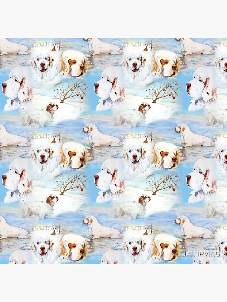 Clumber Spaniels by Jan Irving blue by erinrac