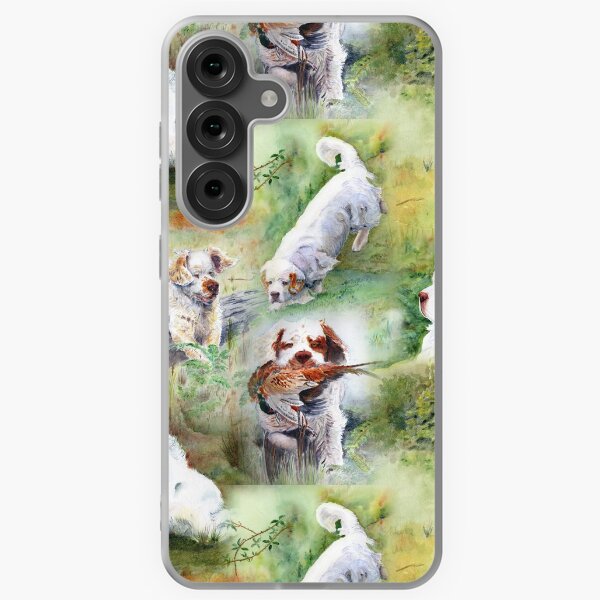 Clumber Spaniels by Jan Irving green Samsung Galaxy Soft Case