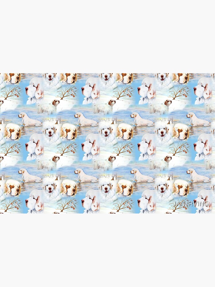 Clumber Spaniels by Jan Irving blue by erinrac