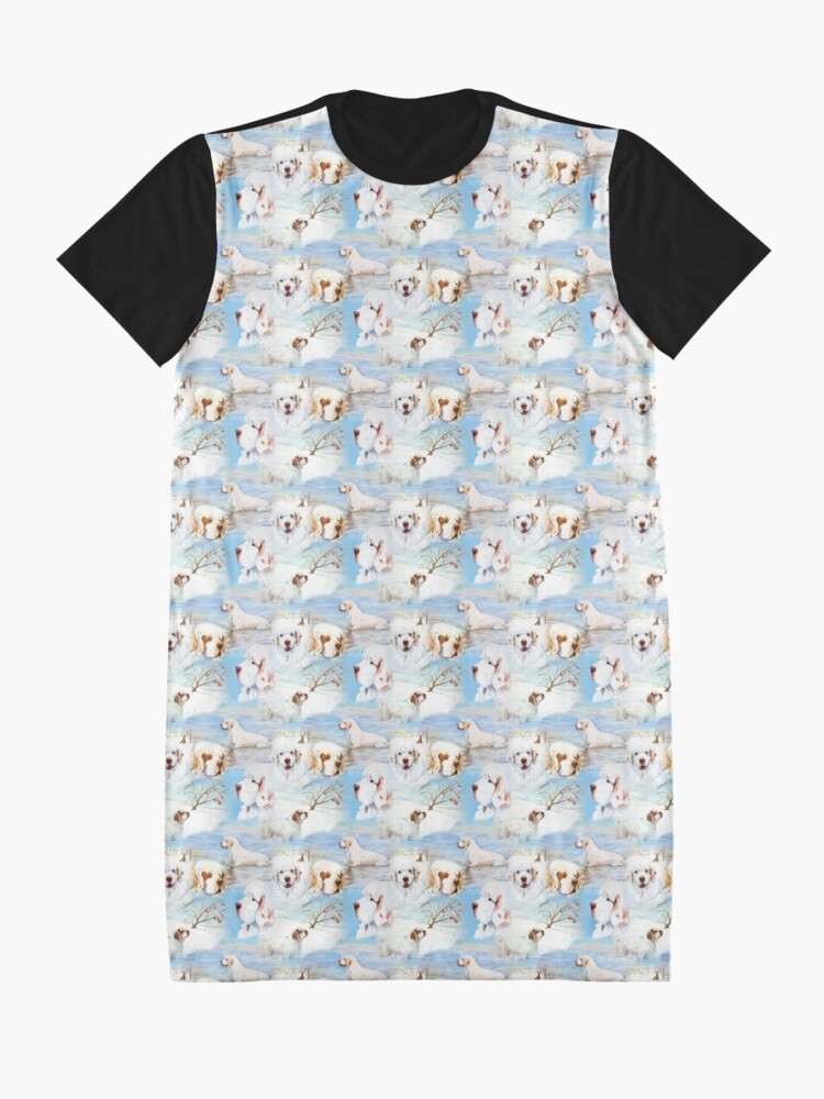 Alternate view of Clumber Spaniels by Jan Irving blue Graphic T-Shirt Dress