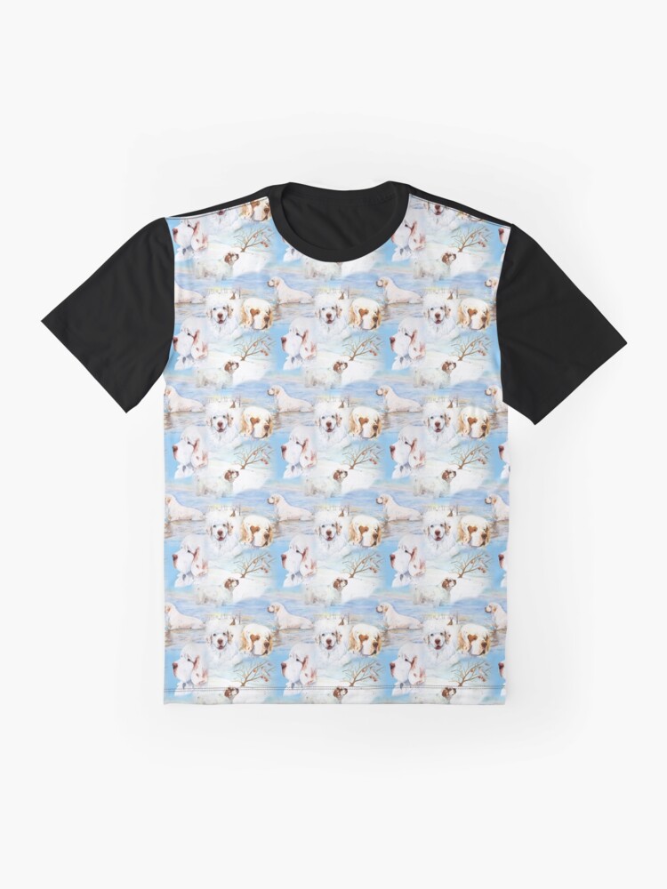 Alternate view of Clumber Spaniels by Jan Irving blue Graphic T-Shirt
