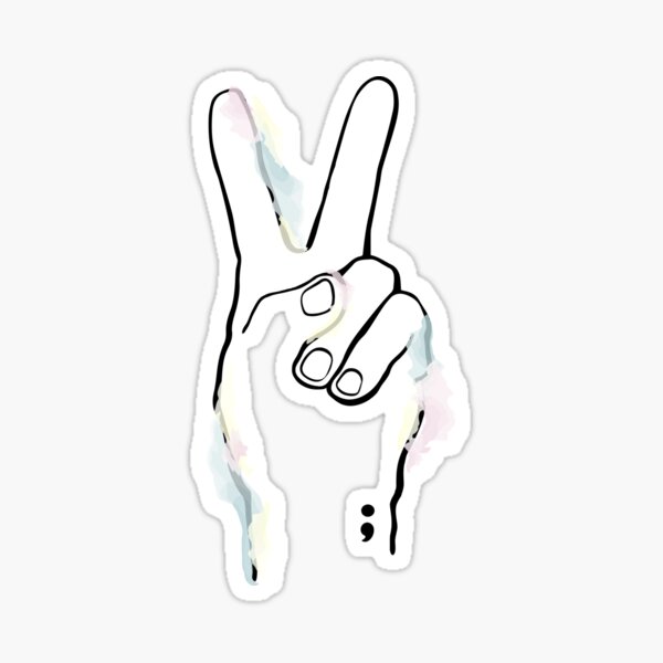 Artikel-Vorschau von SEMICOLON FRIEDENSZEICHEN, designt und verkauft von It's Okay to Not Be Okay Movement.