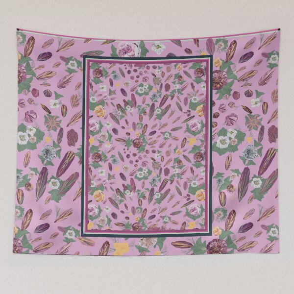 Item preview, retro flowers and feathers designed and sold by arrpdesign.