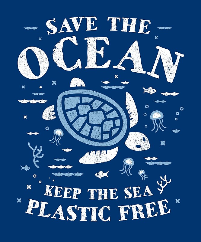 "Save The Ocean - Keep the Sea Plastic Free Turtle" by Bangtees | Redbubble