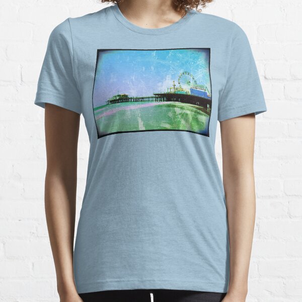 Blue and green Santa Monica Pier Essential T-Shirt