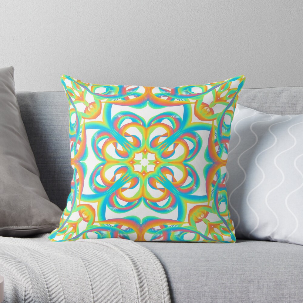 inspire 8 - rainbow flowers Throw Pillow