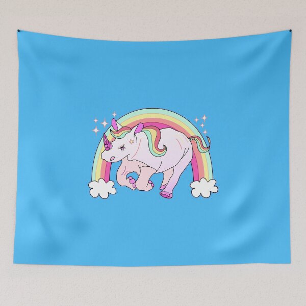 Item preview, Rainbow Pink Chubby Unicorn  designed and sold by therealsadpanda.
