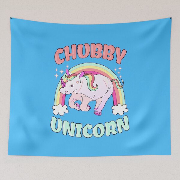 Item preview, Rainbow Pink Save Chubby Unicorn  designed and sold by therealsadpanda.