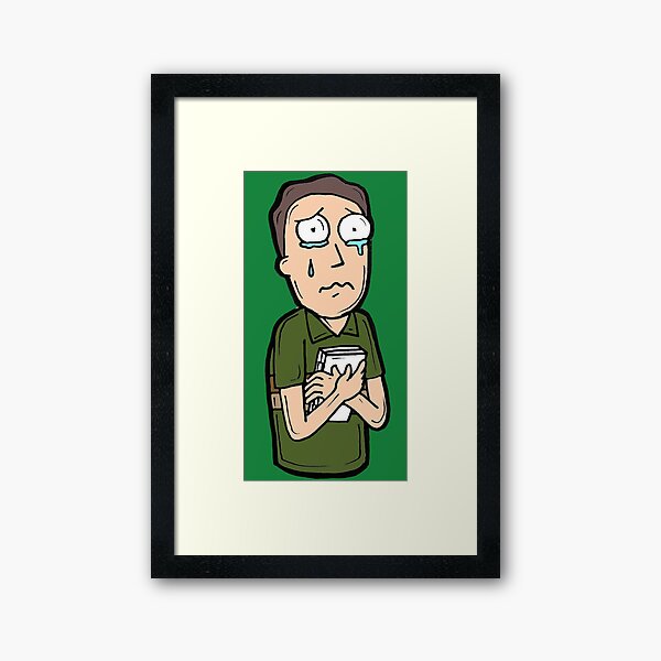 Jerry Smith from Rick and Morty™ Crying Framed Art Print