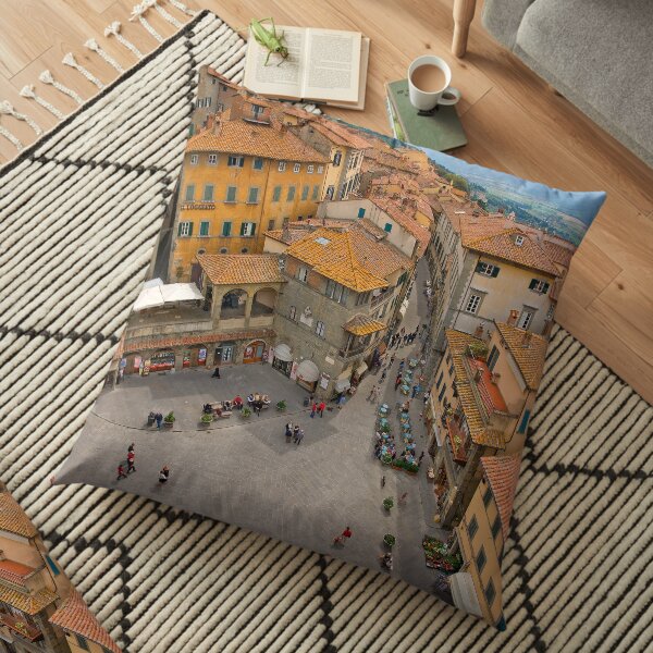 Cortona Tuscany Piazza Floor Pillow