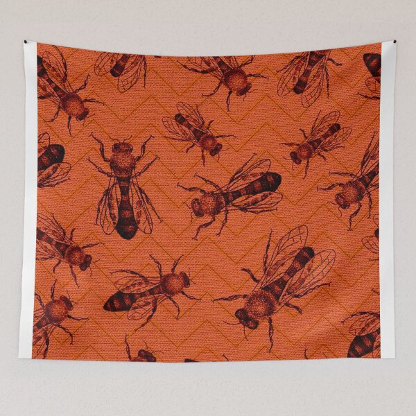 Item preview, ORANGE CHEVRON BEES (MEDIUM) designed and sold by HeckaDoodleDo.