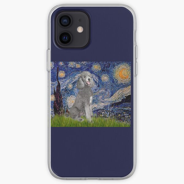 Starry Night - Standard Poodle (silver) iPhone Soft Case