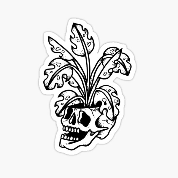 Vista previa del artículo con la obra «Cráneo de monstera», diseñado y vendido por ivyklomp.